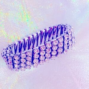 Vintage Mid-century Rhinestone Sparkly Expanding  Bracelet